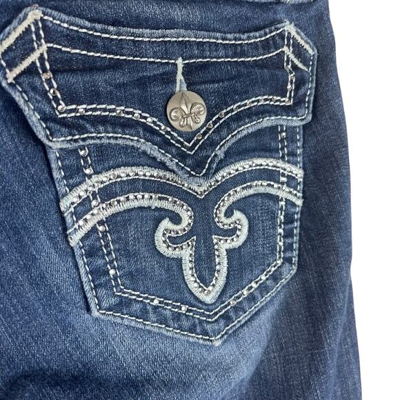 Rock Revival Y2K Bootcut Jeans Size 29 Embellished Medium Wash Boho 90s - Picture 9 of 12